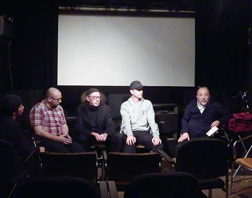 Discussion with international film guests. Kunihiko Tomioka is sitting to the right