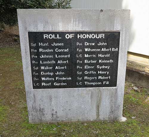 Roll of Honour.