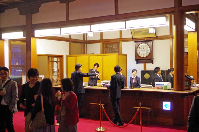 Lobby - all men in suits.