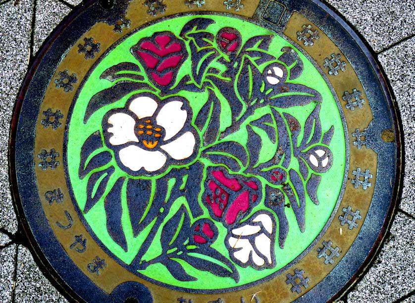 Manhole cover in Matsuyama, Shikoku.