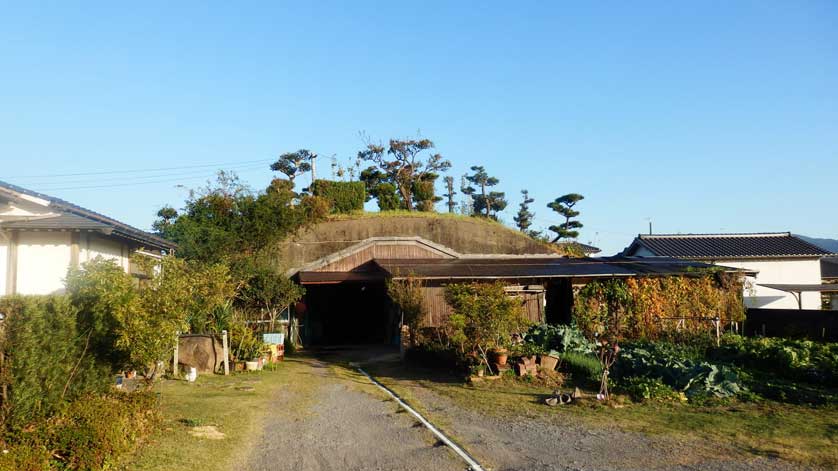 Former wartime kamikaze hangars in Usa.