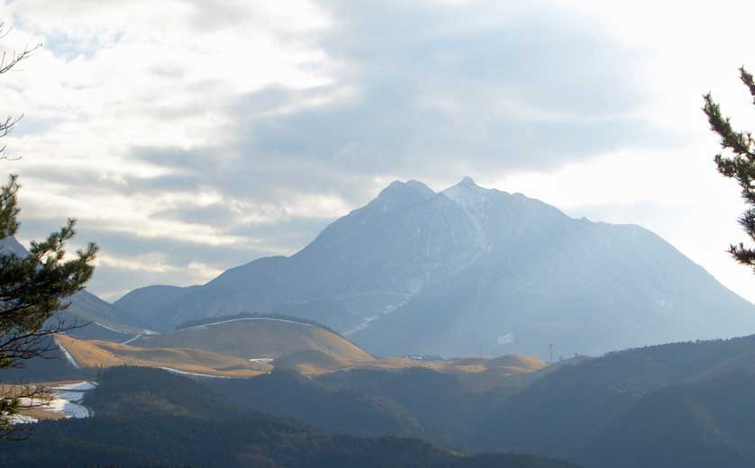 Mt Yufu seen from the park.